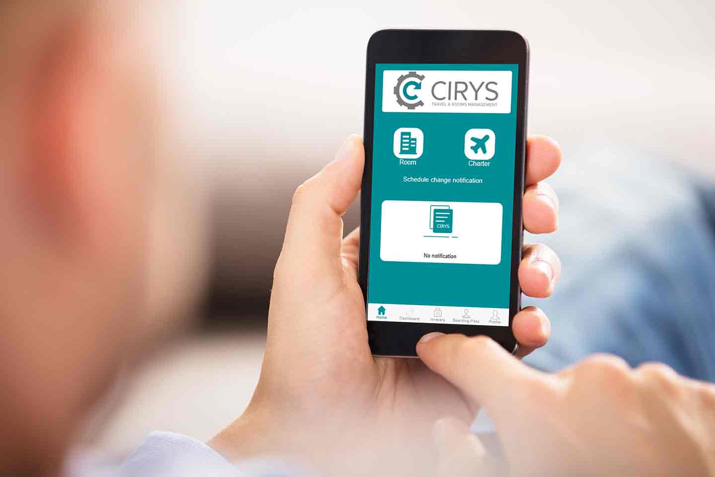 CIRYS Mockup Mobile - Travel & Room Management Solution - Gemstone Logistics